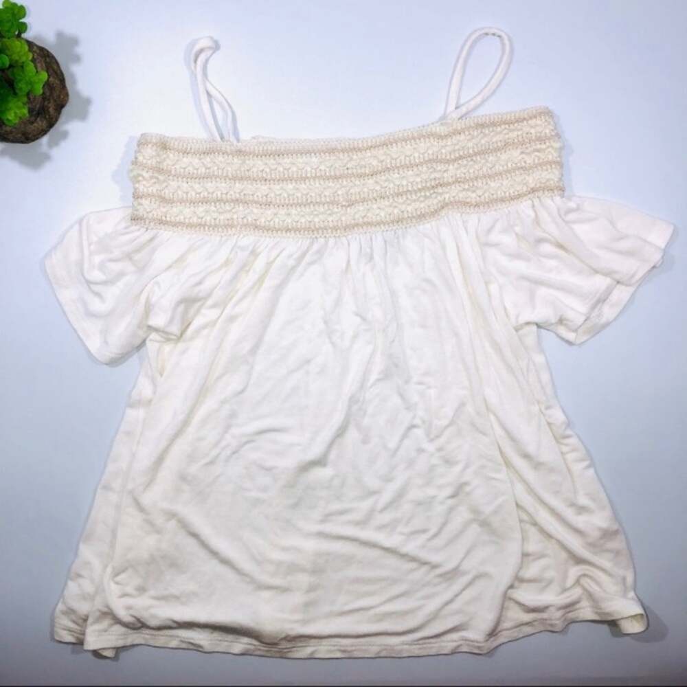 Embroidered Cold Shoulder Tank